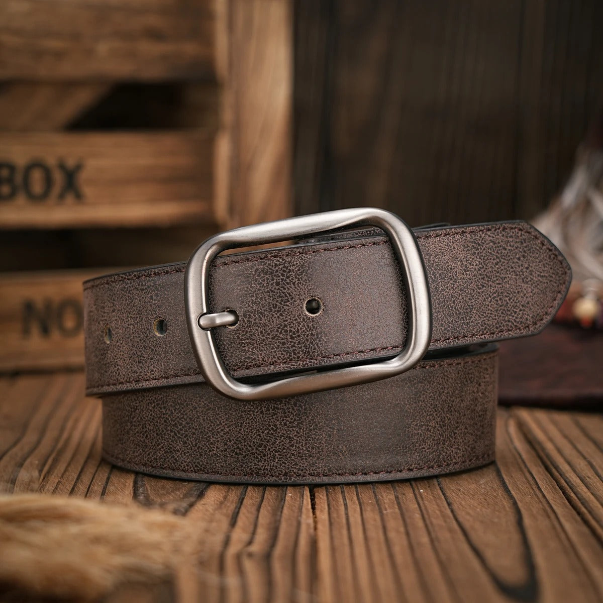 Leather Vintage Belt For Mens Jeans