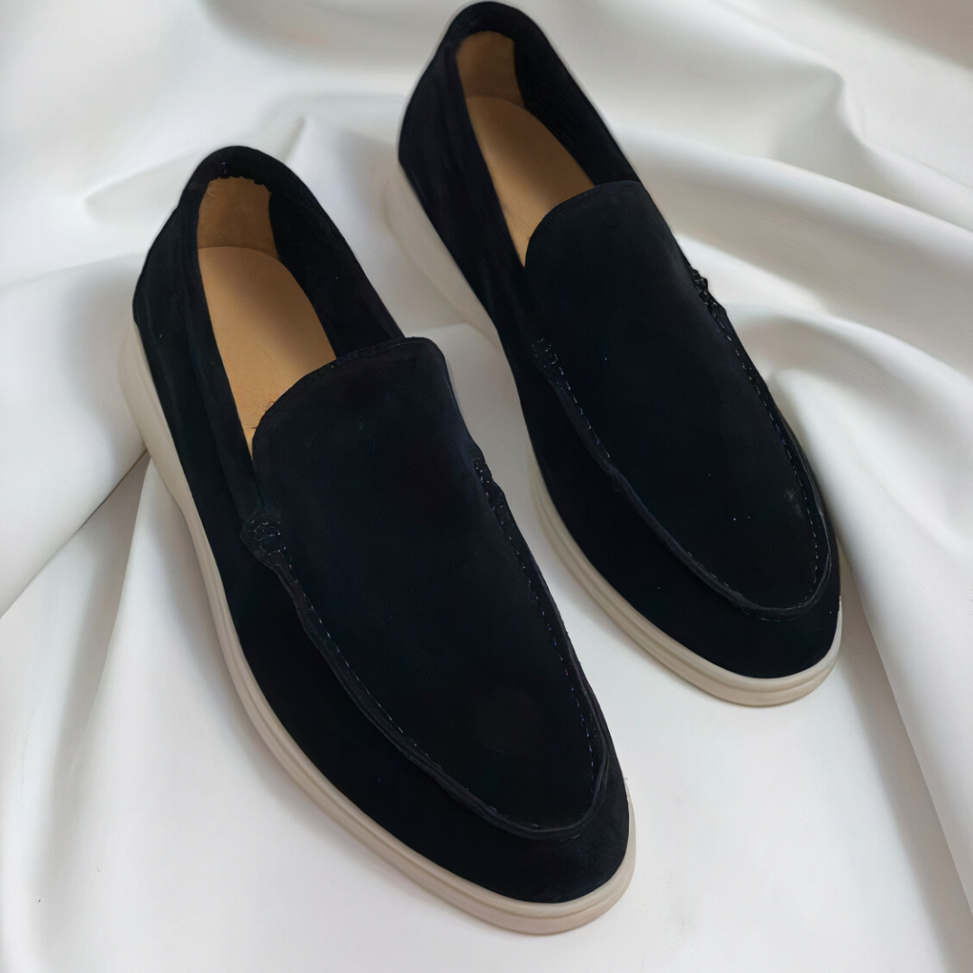 Vintage Leather Loafers with Low Heel for Men