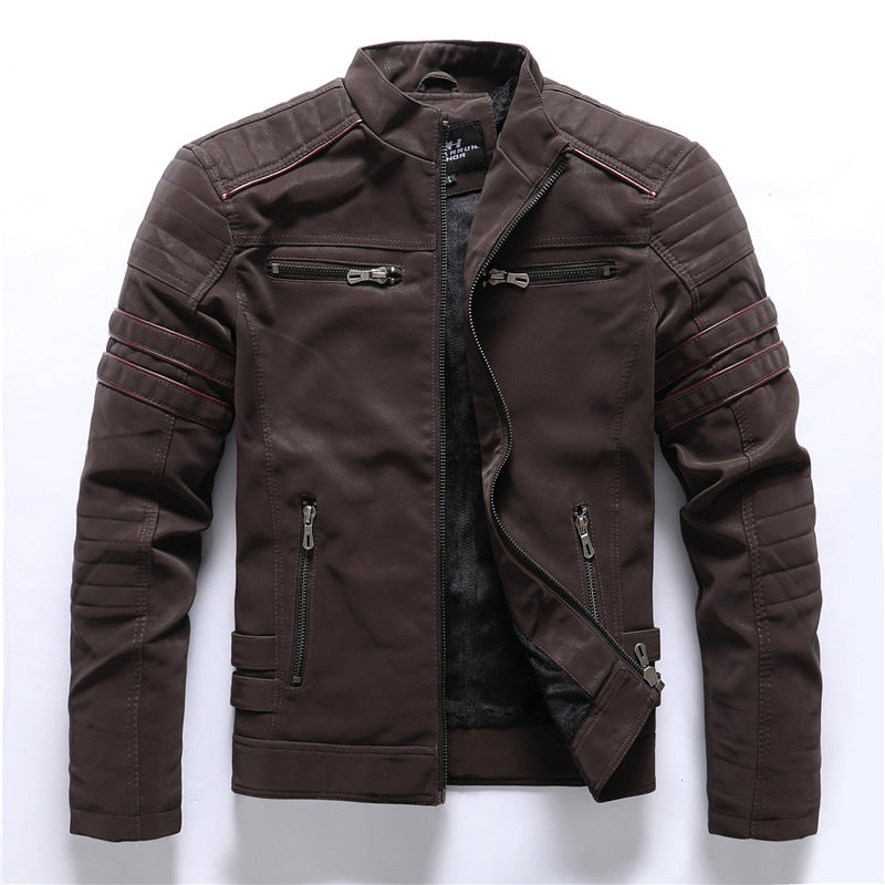 Men’s biker jacket with zip fastening for casual wear