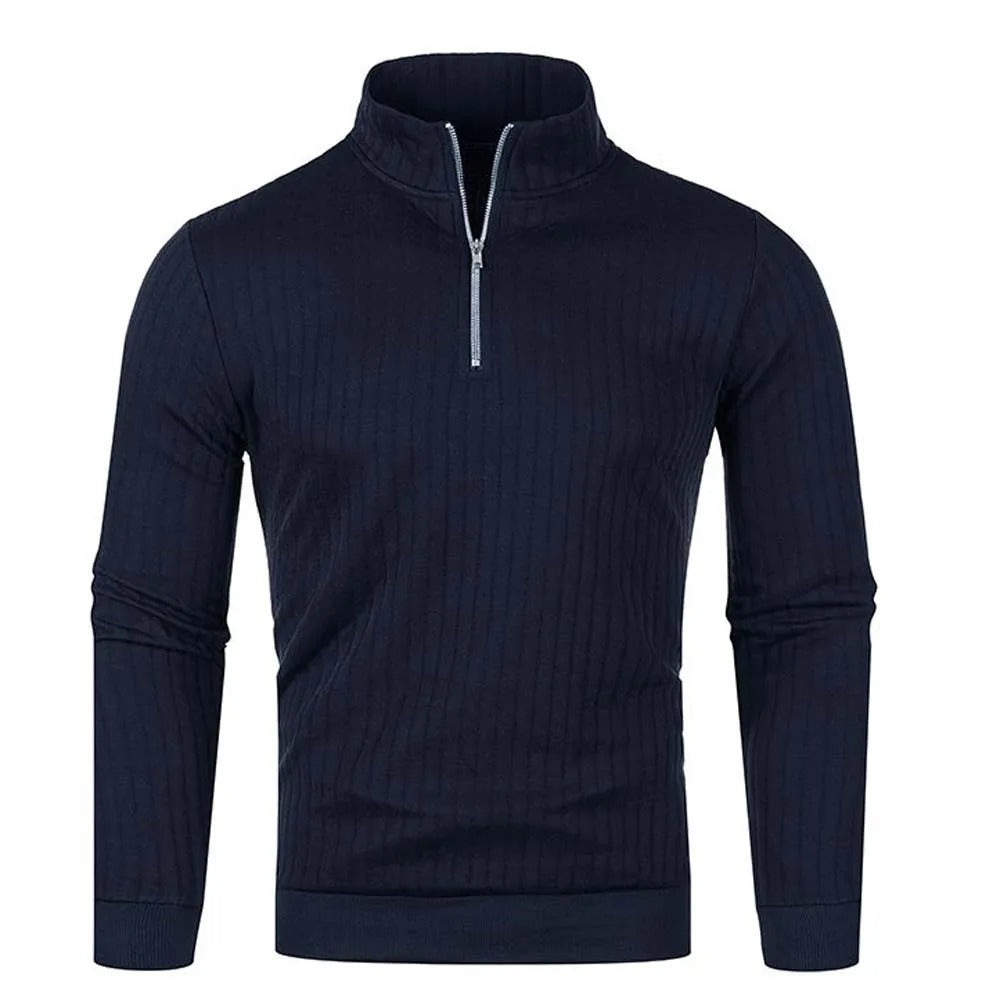 Men Turtleneck Half Zip Sweater