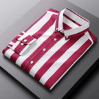 Luxury Striped Summer Shirt with Long Sleeves for Men