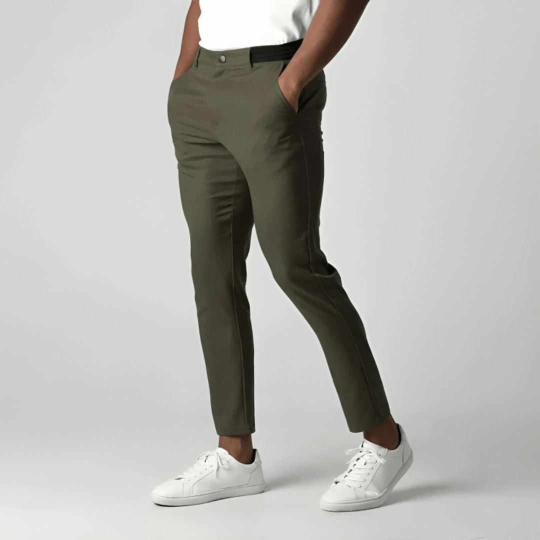 Casual Stretch Trousers with Tailored Fit for Men