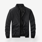 Baseball Jacket with Ribbed Collar for Men