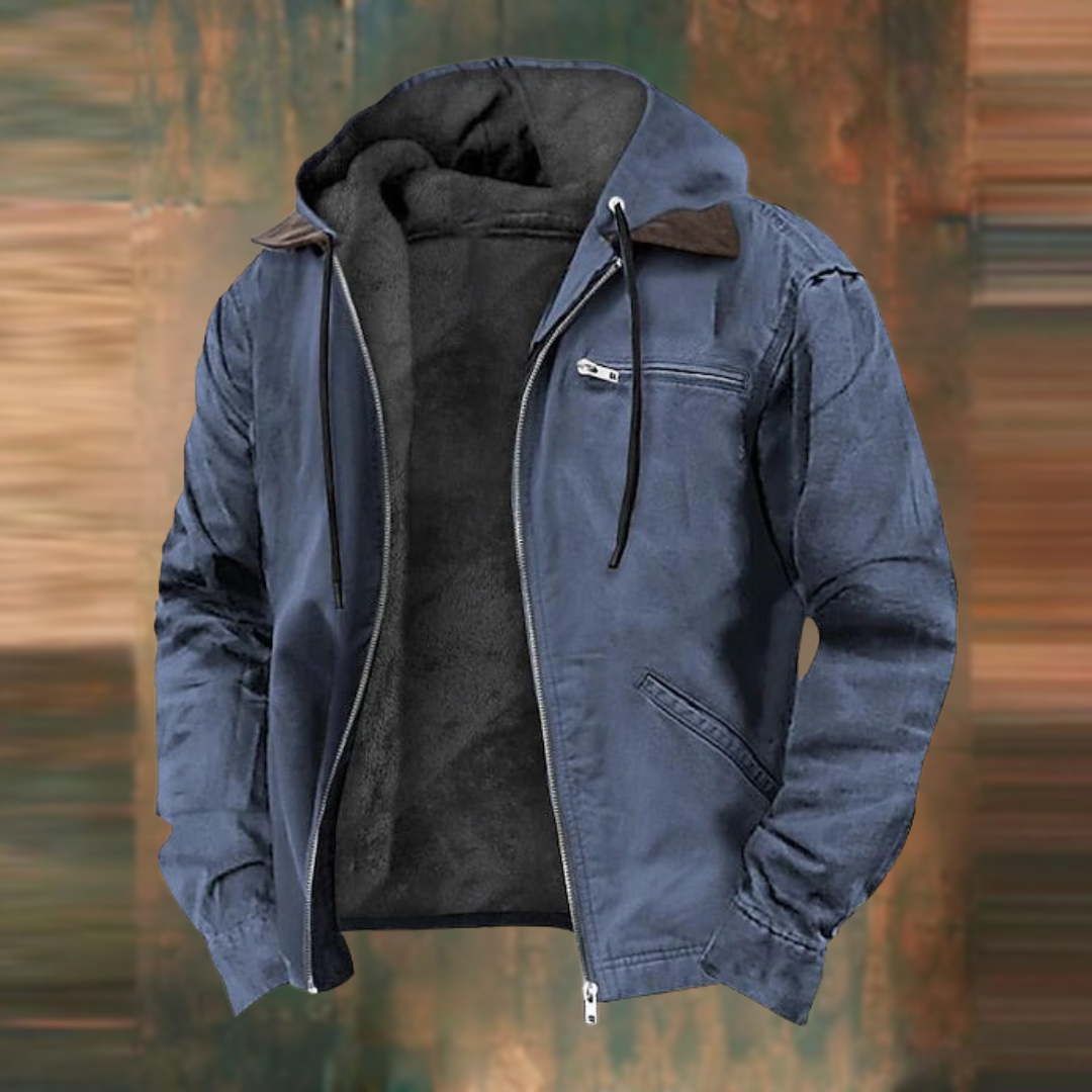 Men’s Winter Bomber Jacket with Zip Closure