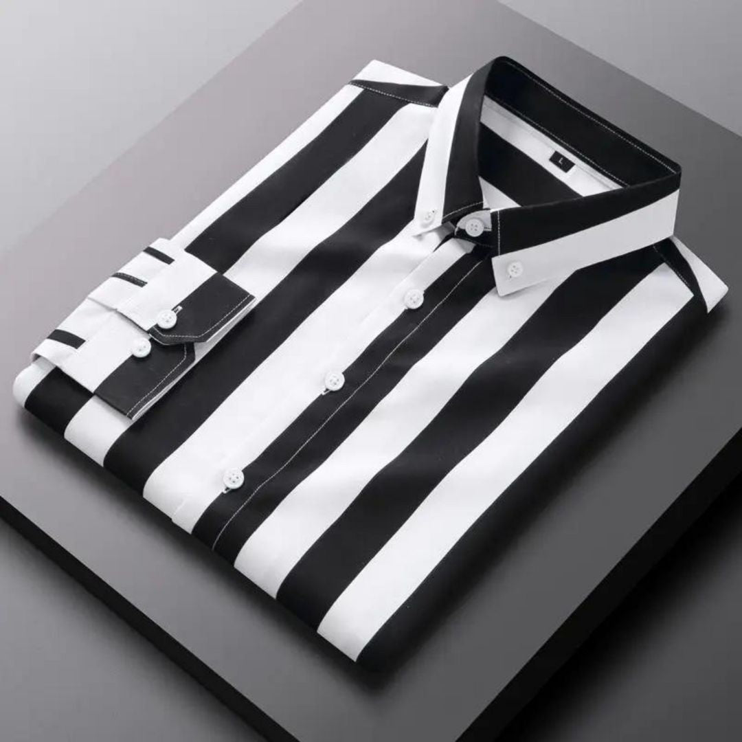 Luxury Striped Summer Shirt with Long Sleeves for Men