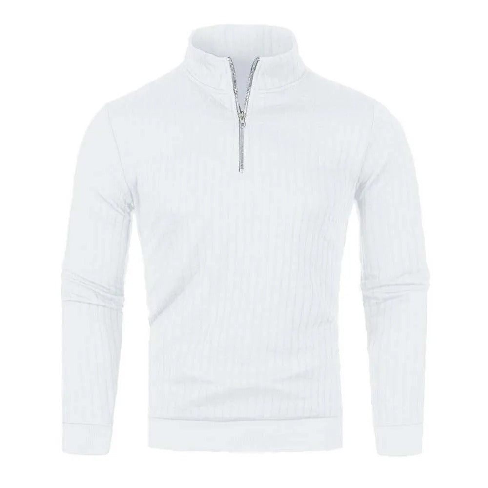 Men Turtleneck Half Zip Sweater