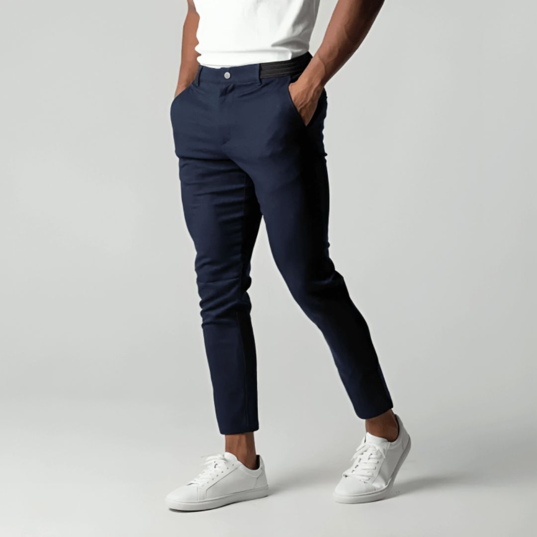 Casual Stretch Trousers with Tailored Fit for Men