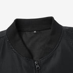 Baseball Jacket with Ribbed Collar for Men