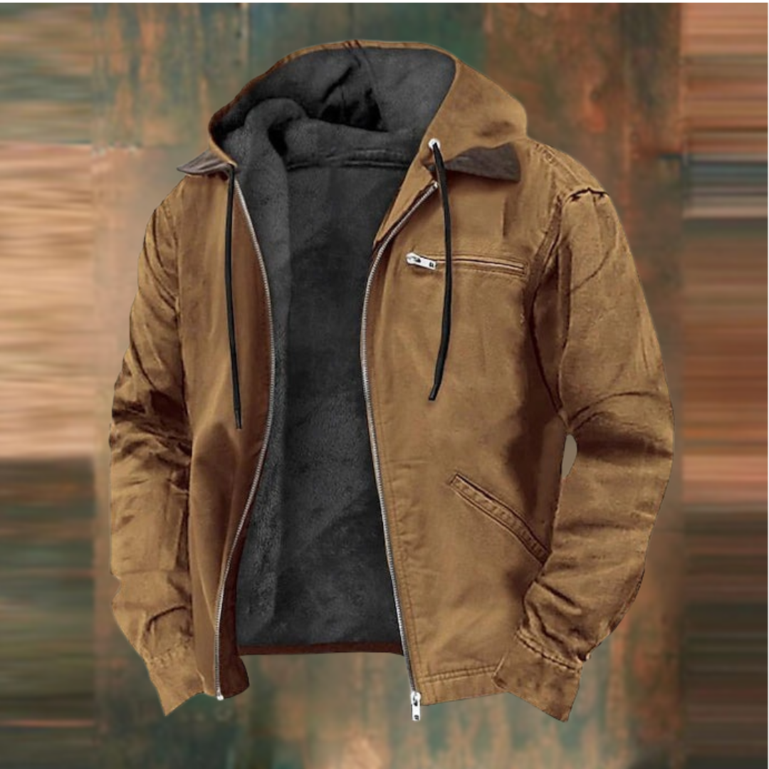 Men’s Winter Bomber Jacket with Zip Closure