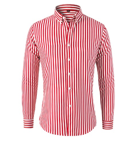 Striped Shirt with Button Cuffs for Men