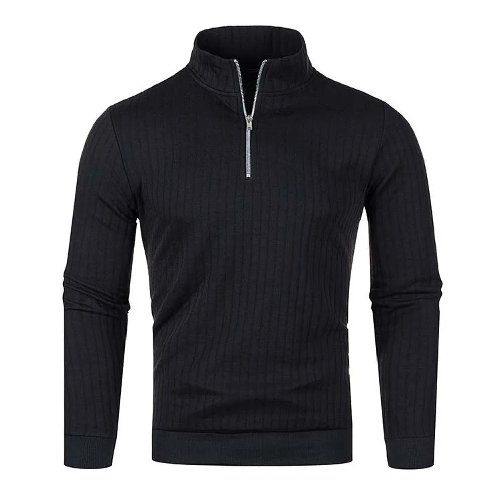 Men Turtleneck Half Zip Sweater