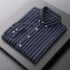 Luxury Striped Summer Shirt with Long Sleeves for Men
