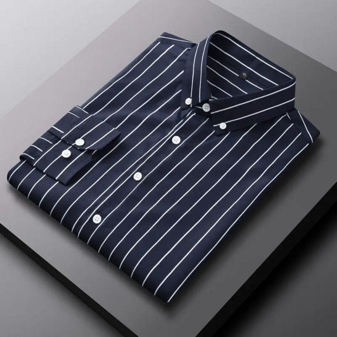 Luxury Striped Summer Shirt with Long Sleeves for Men