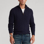 Half‑Zip Pullover with Ribbed Collar for Men