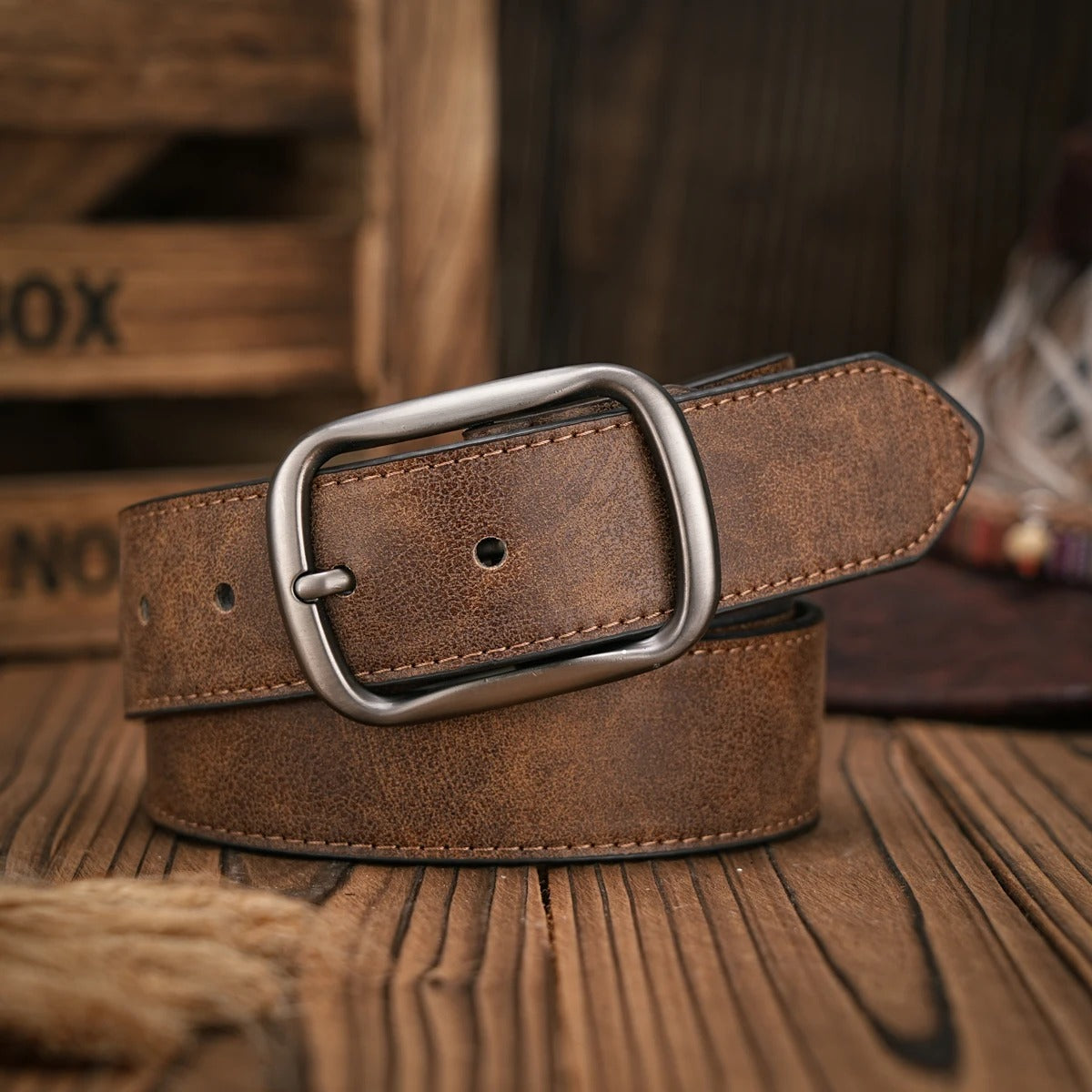 Leather Vintage Belt For Mens Jeans