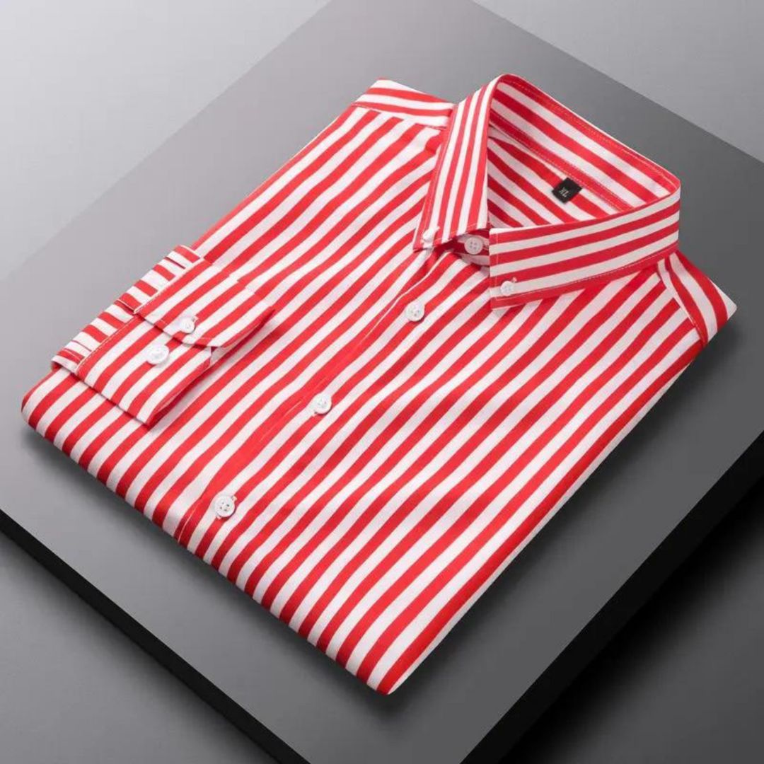Luxury Striped Summer Shirt with Long Sleeves for Men