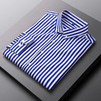 Luxury Striped Summer Shirt with Long Sleeves for Men