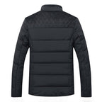 Men’s casual quilted winter jacket with stand collar
