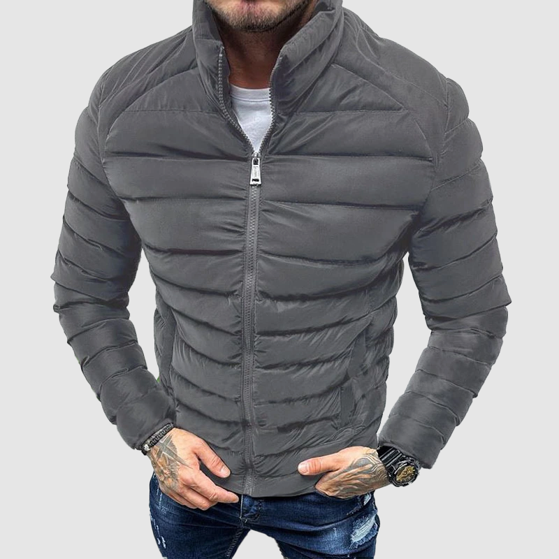 Men’s slim-fit quilted winter jacket
