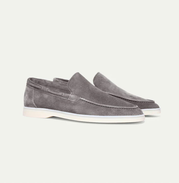 Suede Moccasins with Slip-On Design for Men