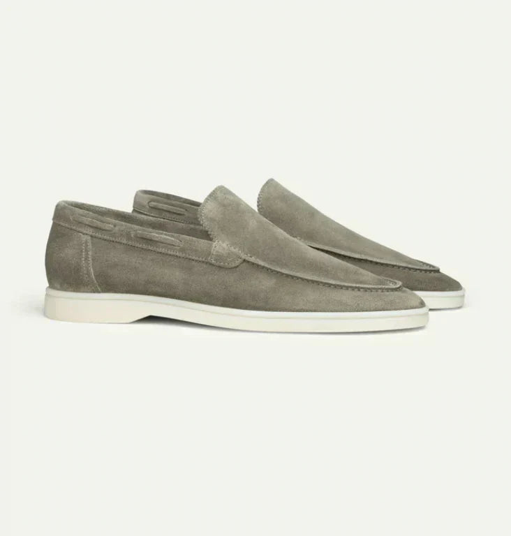 Suede Moccasins with Slip-On Design for Men