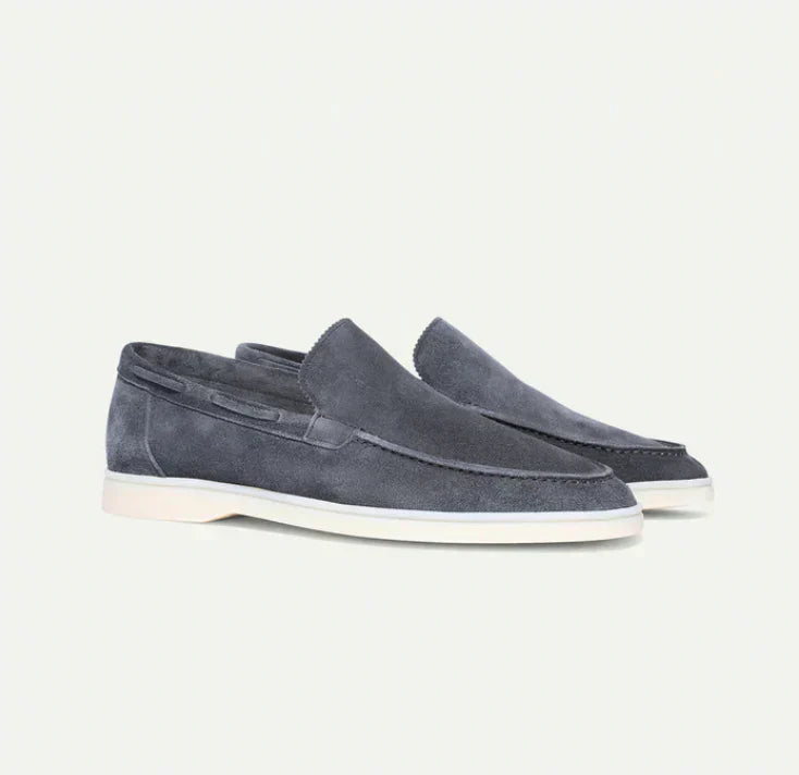 Suede Moccasins with Slip-On Design for Men