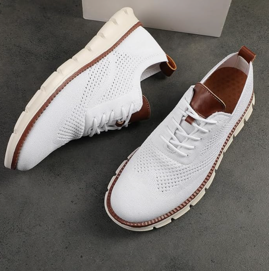 Mesh Sneakers with Cushioned Sole for Men