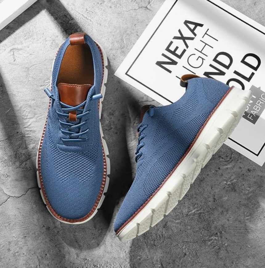 Mesh Sneakers with Cushioned Sole for Men