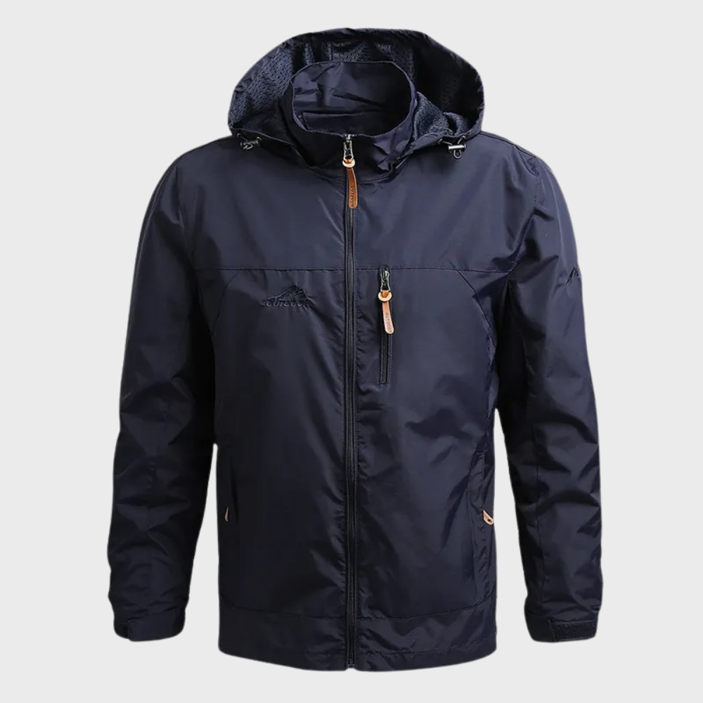 Casual Style Waterproof Hooded Rain Jacket for Men