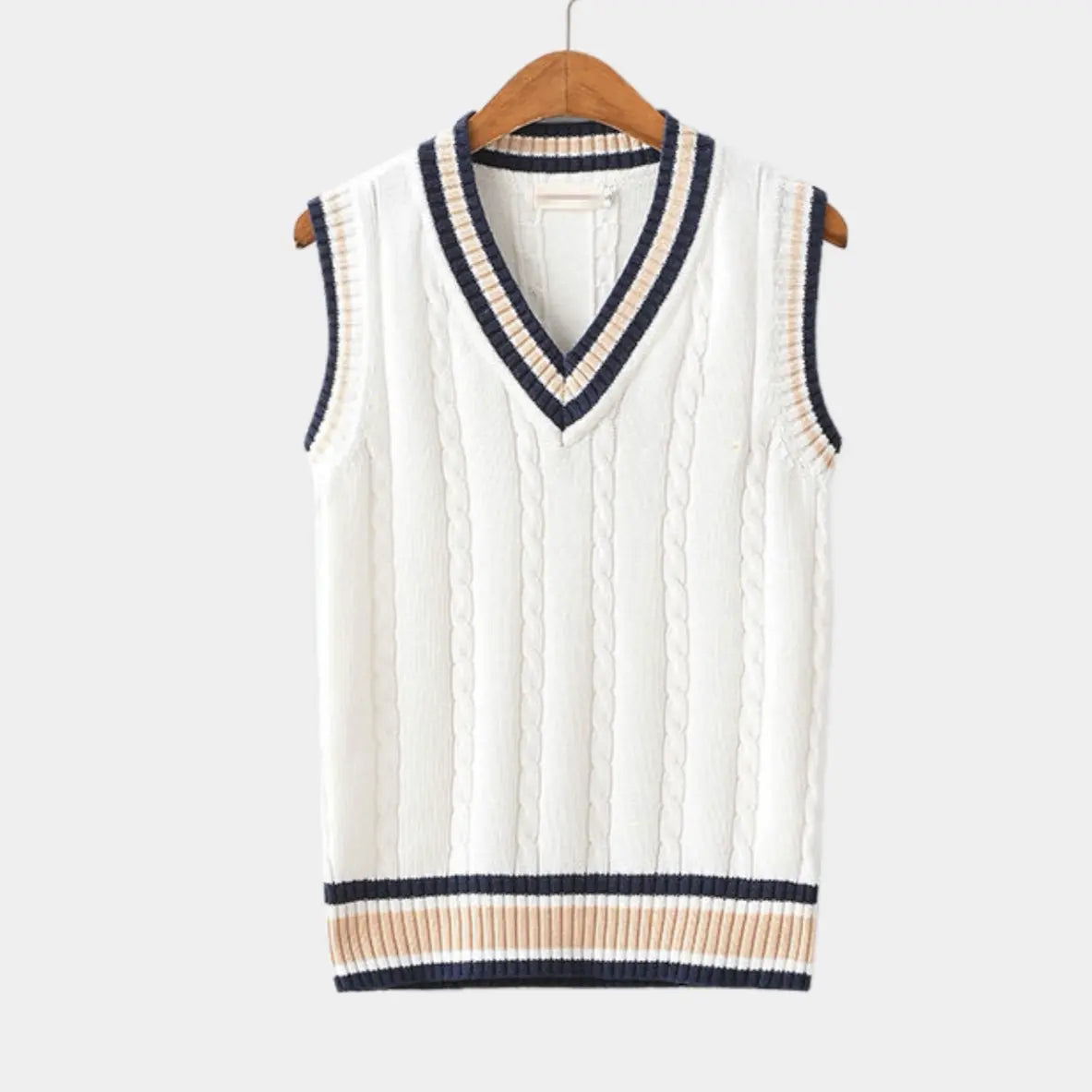 Sleeveless Knit Sweater with V‑Neck for Men
