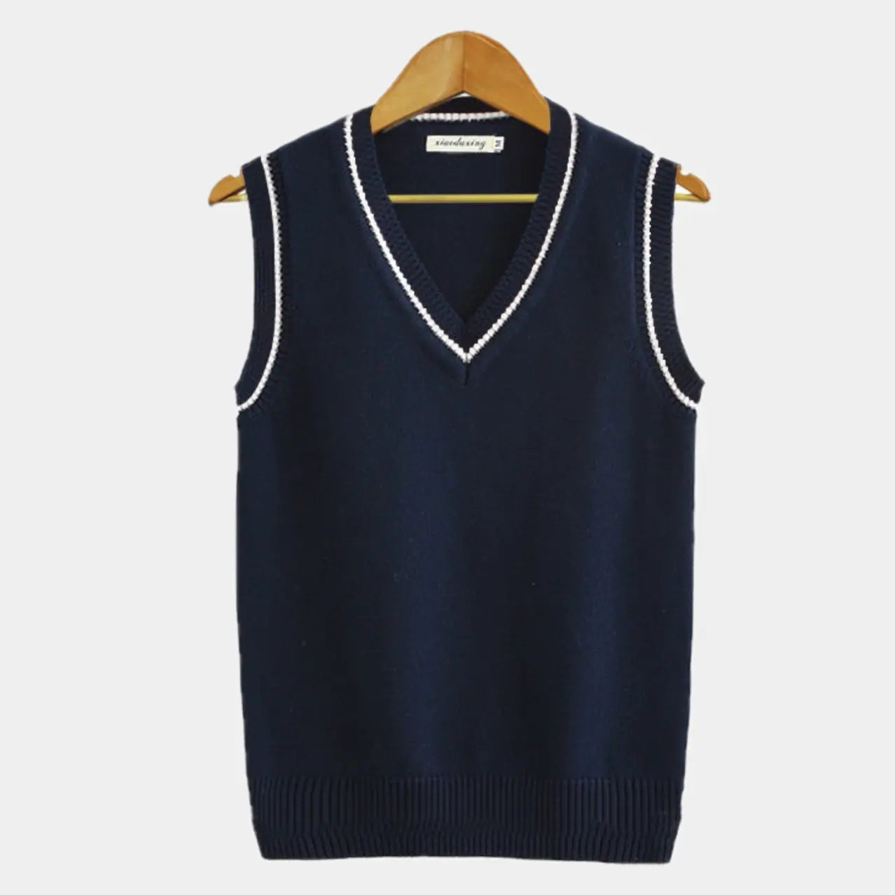 Sleeveless Knit Sweater with V‑Neck for Men