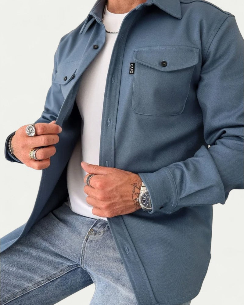 Mens Overshirt Long Sleeve Smart Casual Look