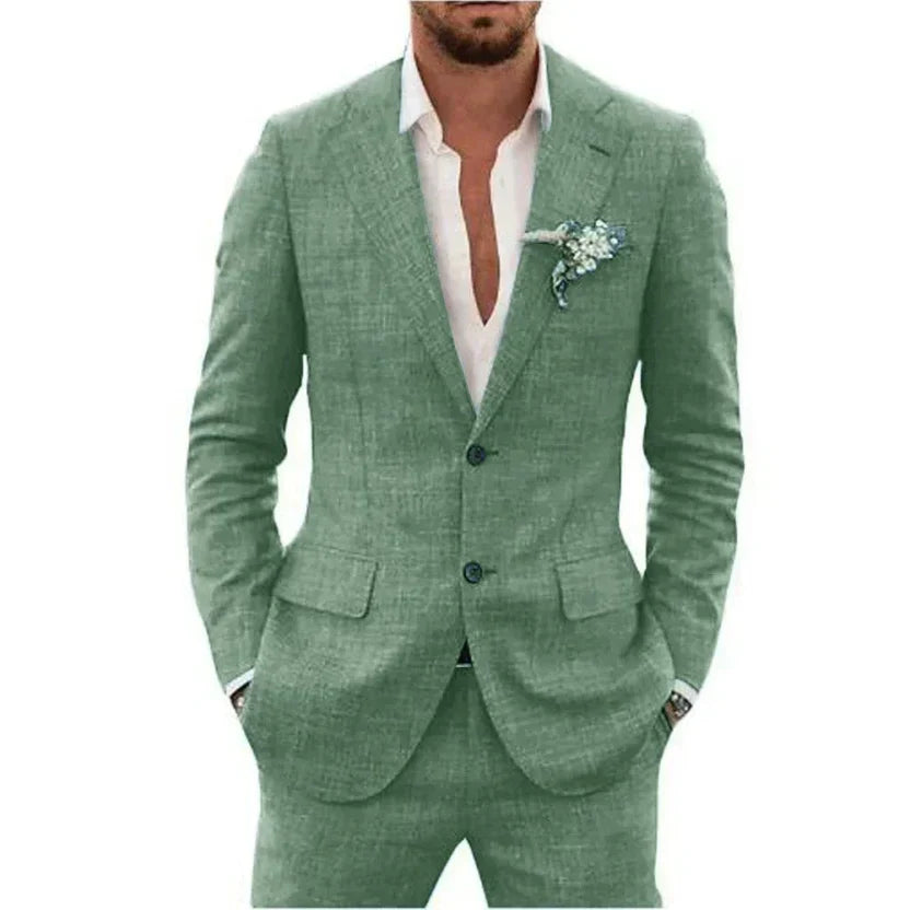 Men’s summer two-piece suit with lightweight fabric