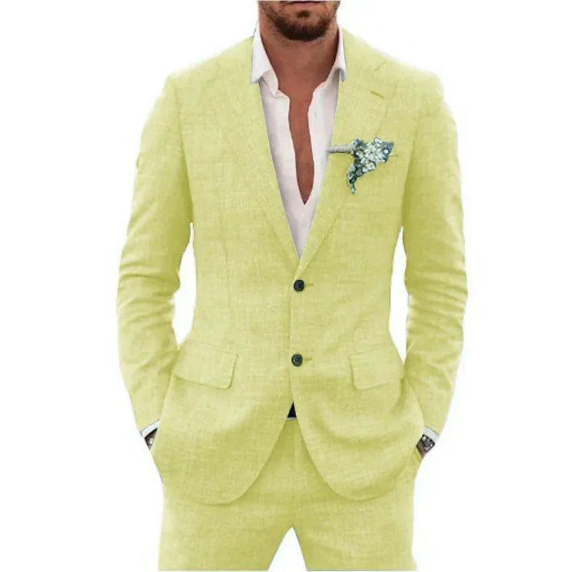 Men’s summer two-piece suit with lightweight fabric