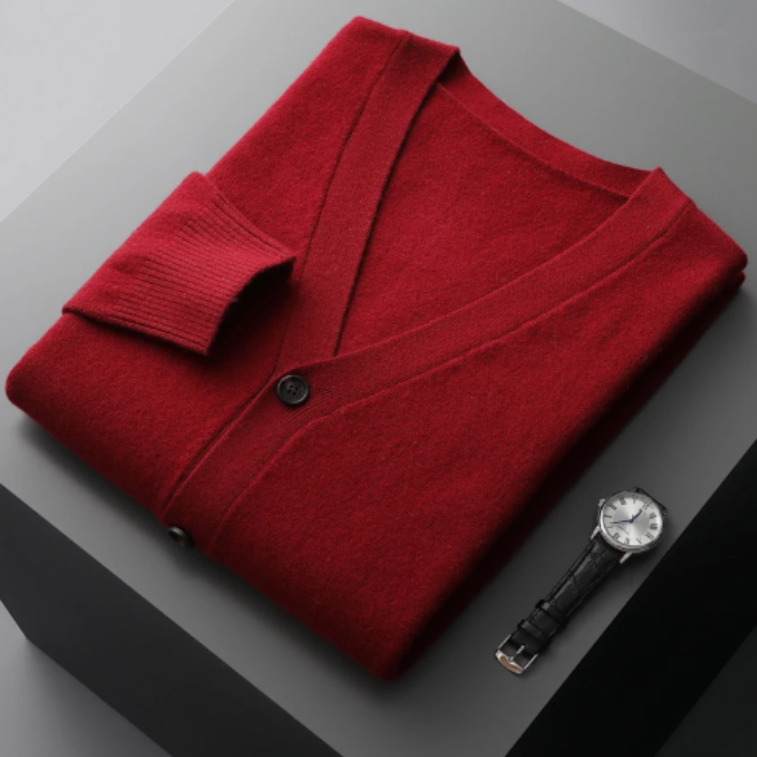 Cashmere Cardigan with Button Front for Men