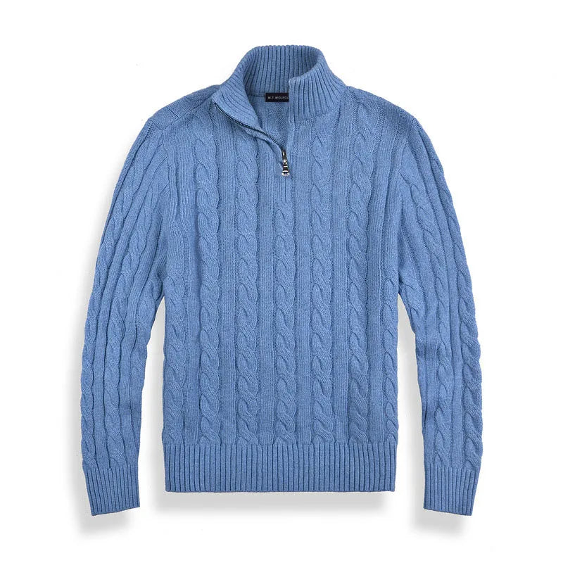 Half‑Zip Pullover with Ribbed Collar for Men