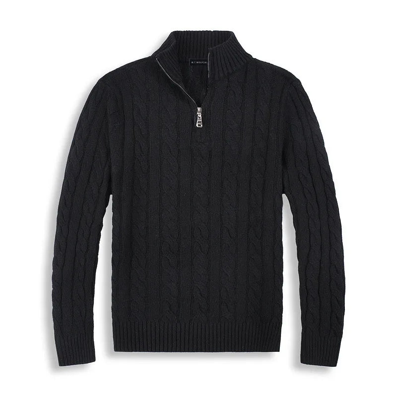 Half‑Zip Pullover with Ribbed Collar for Men