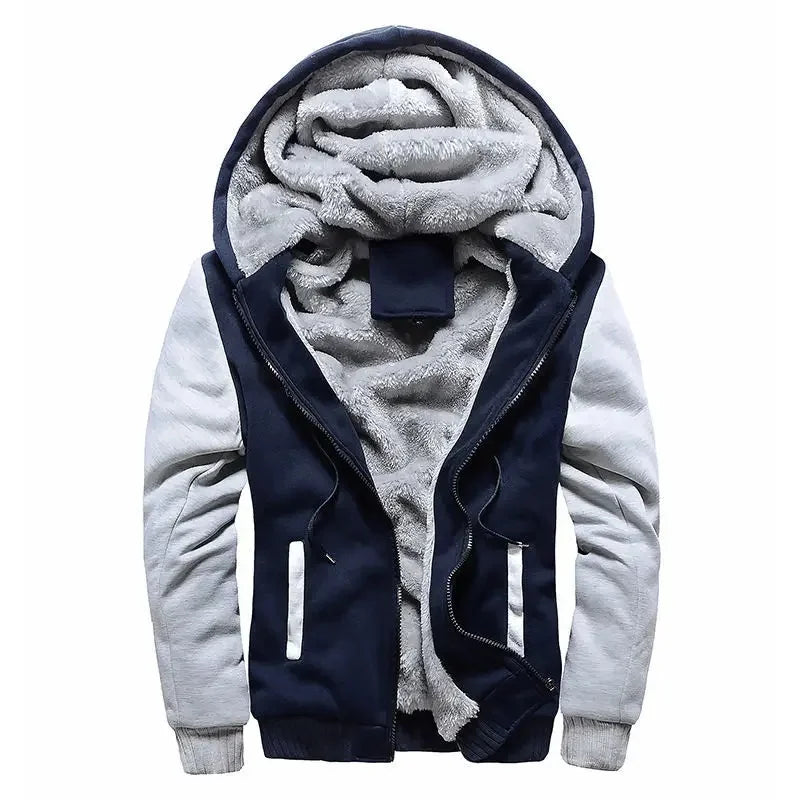 Men's fleece quilted Hooded jacket