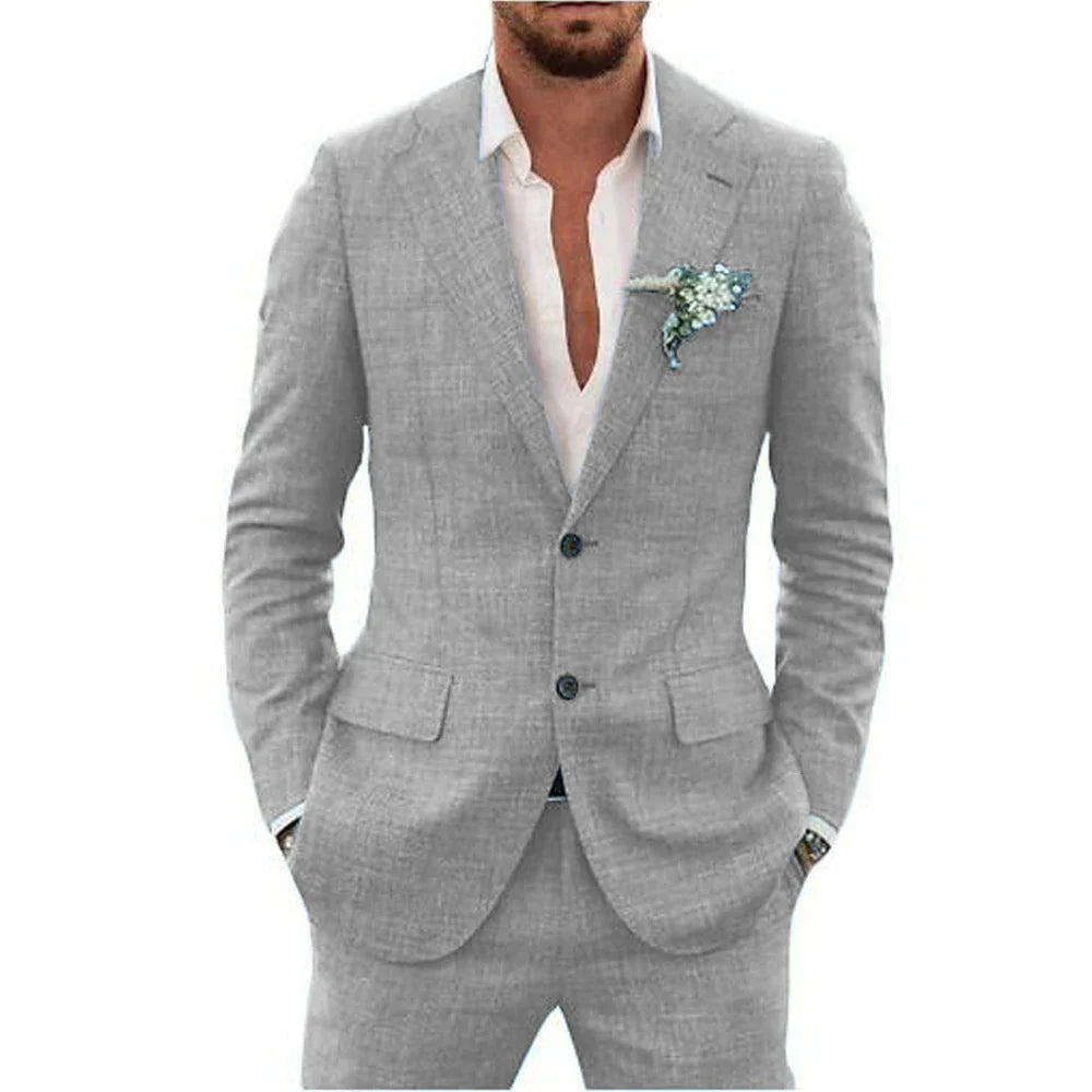 Men’s summer two-piece suit with lightweight fabric