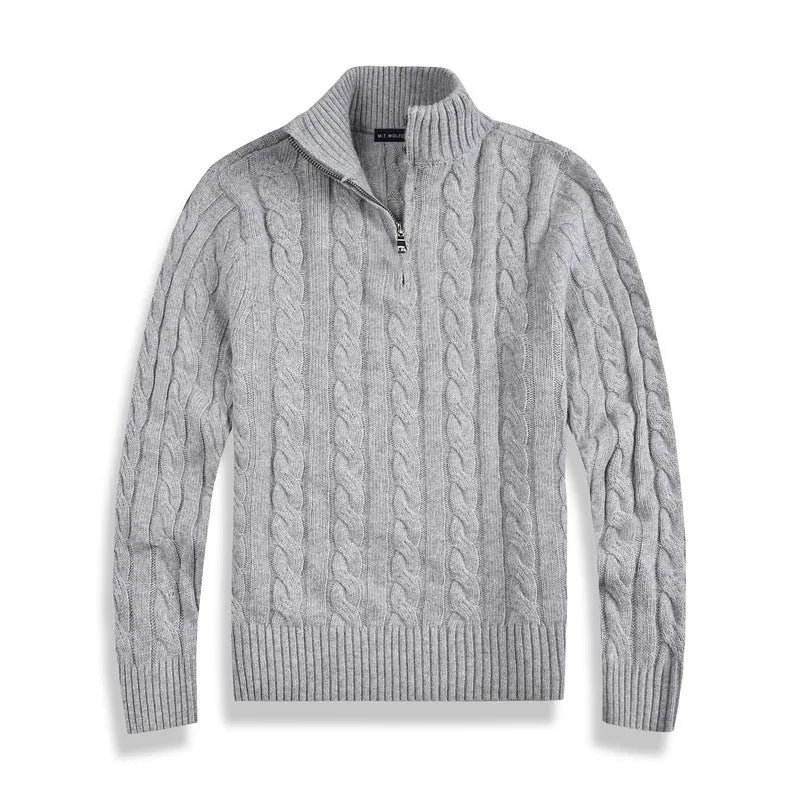 Half‑Zip Pullover with Ribbed Collar for Men