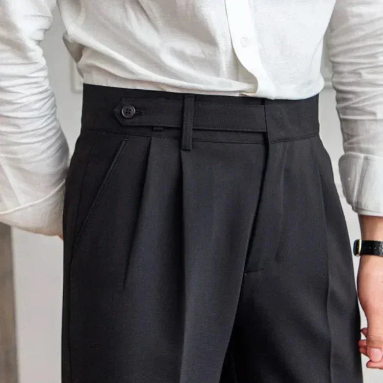 Italian-Style Trousers with Tailored Fit for Men