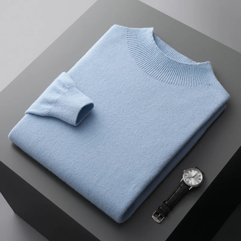 Merino Wool Pullover with Crew Neck for Men