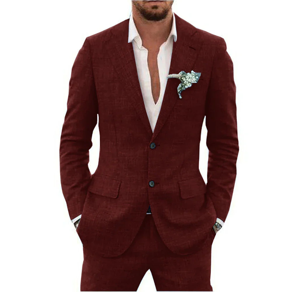 Men’s summer two-piece suit with lightweight fabric