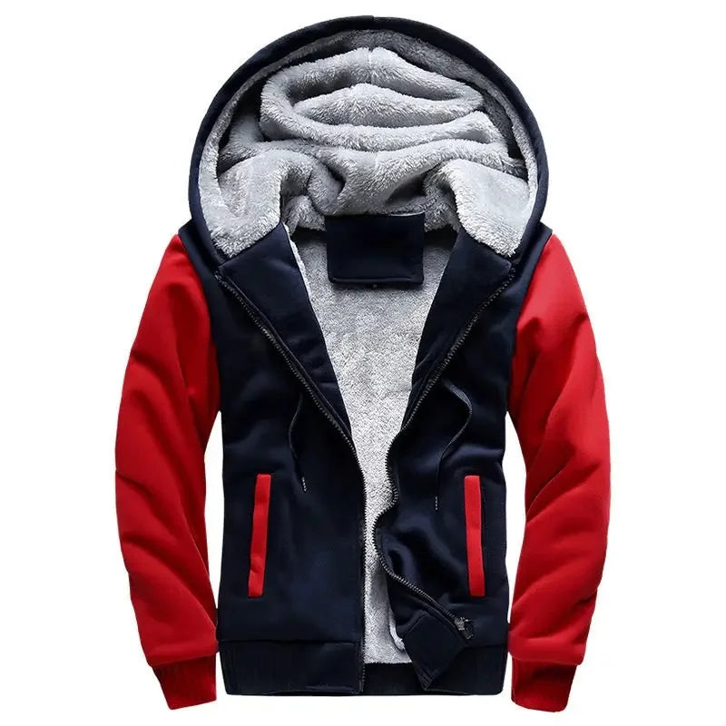 Men's fleece quilted Hooded jacket