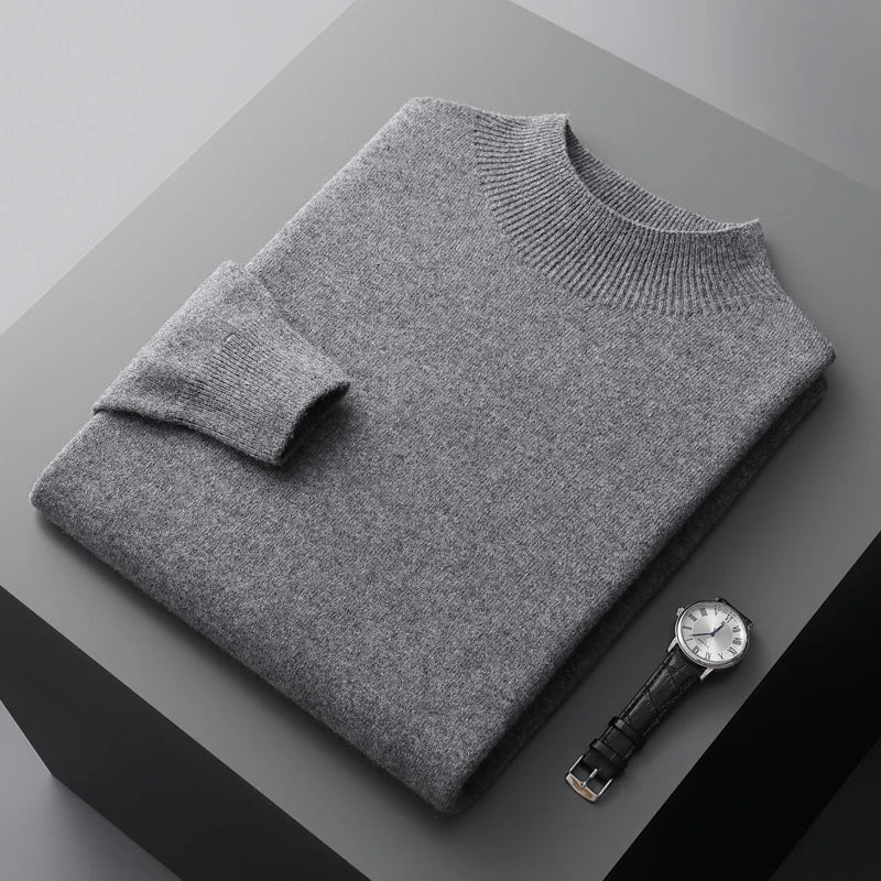 Merino Wool Pullover with Crew Neck for Men