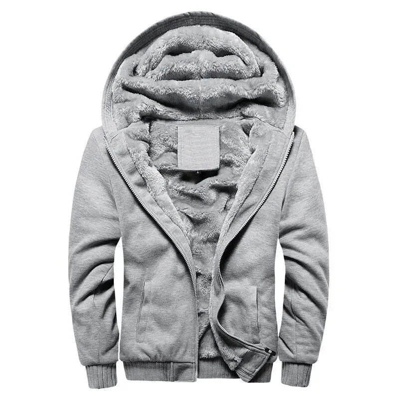 Men's fleece quilted Hooded jacket
