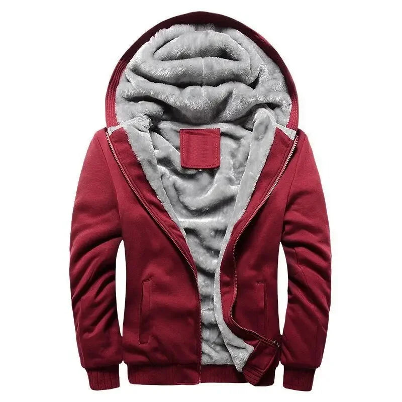 Men's fleece quilted Hooded jacket