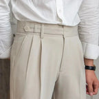 Italian-Style Trousers with Tailored Fit for Men