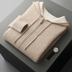 Cashmere Zipper Front Cardigan for Men