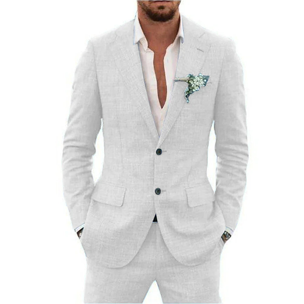 Men’s summer two-piece suit with lightweight fabric